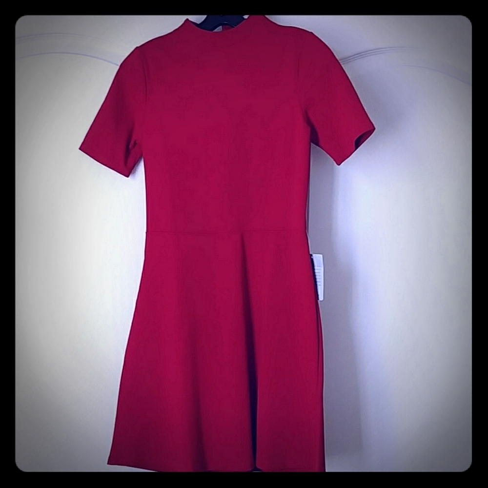 Red Knit A Line Dress
